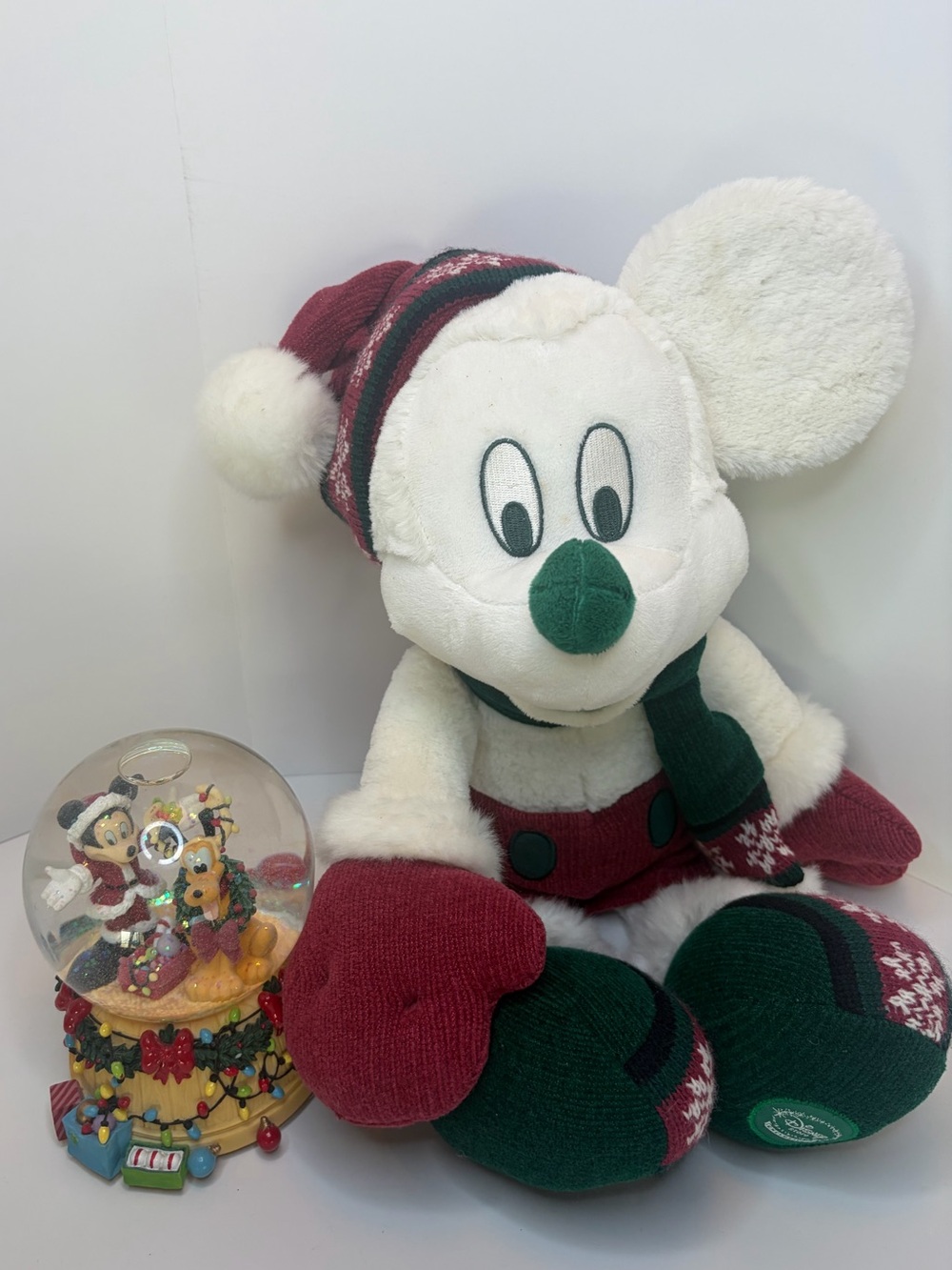 Super soft Christmas Mickey Plush and snow globe